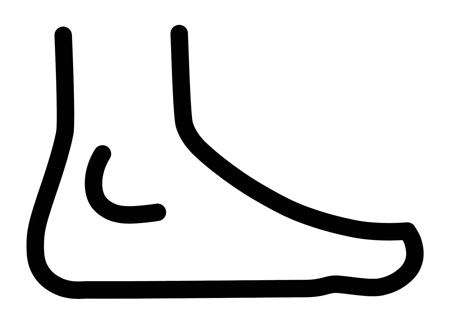A foot in lateral view