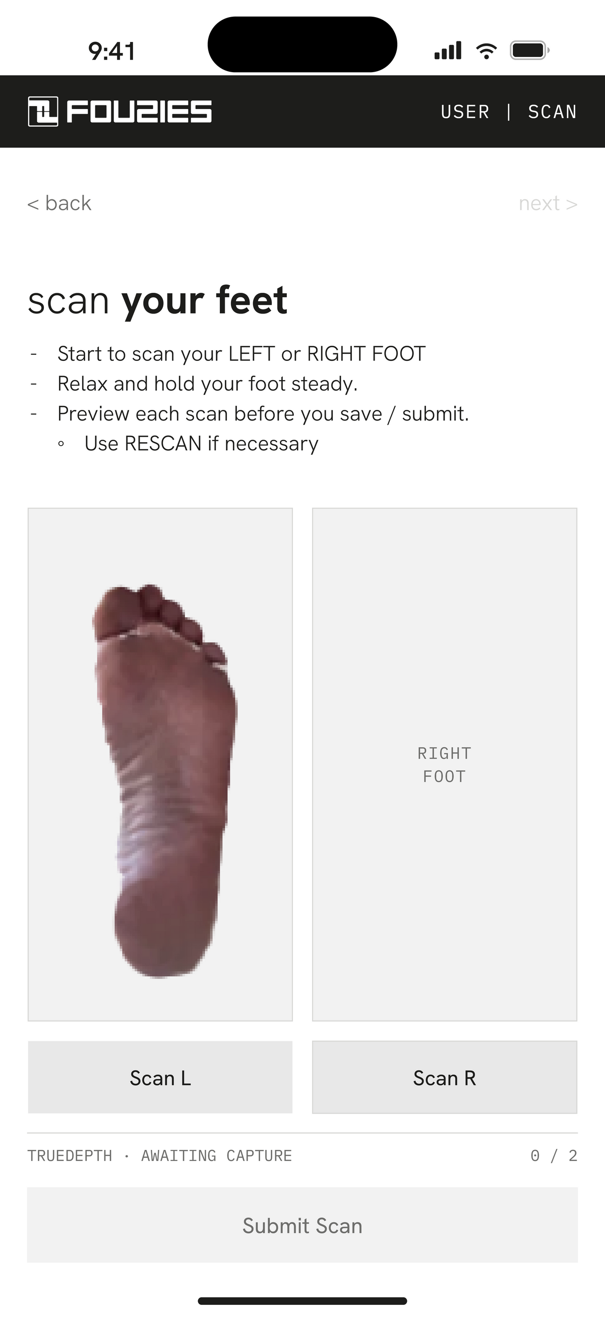 Left foot accepted